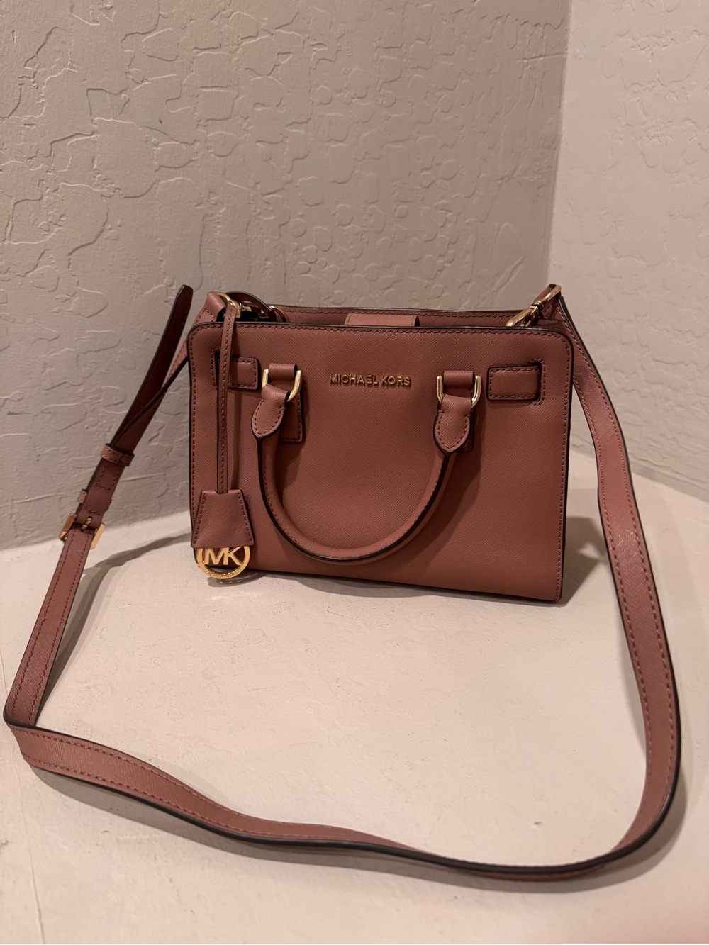 Michael Kors Dillon East West Small Satchel – Dusty Rose Saffiano Leather